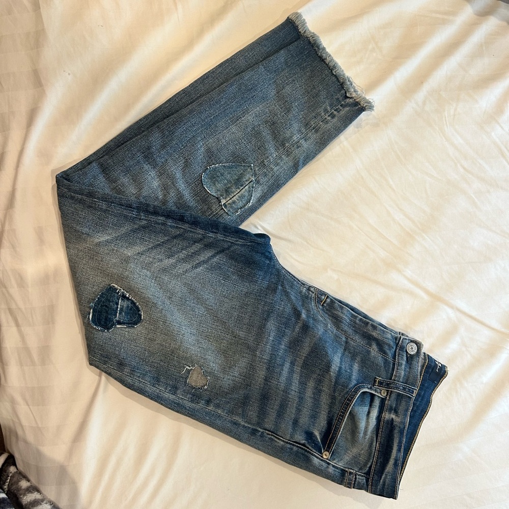 Heart embroidered jeans